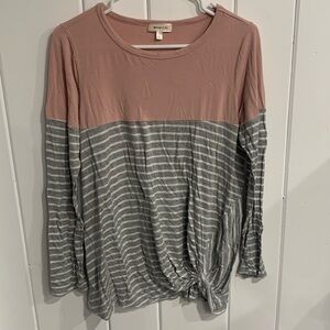 Hailey & Co. Striped Long Sleeve Blouse Size L